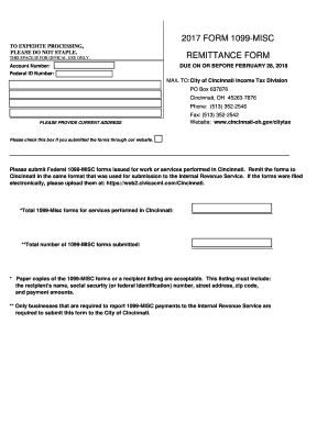 2017 Form 1099-MISC Remittance
