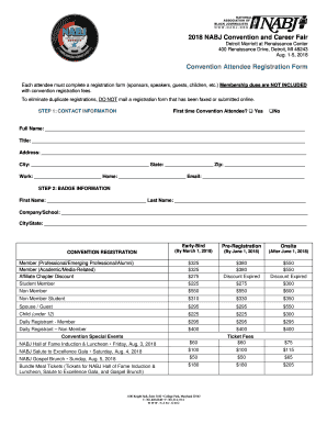 2018 NABJ Convention Attendee Registration Form
