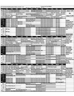 Fillable Online MCTV NETWORK PROGRAM SCHEDULE WEEK of JANUARY 7, 2018 ...