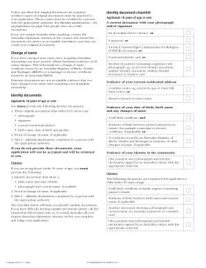 Australian Citizenship Evidence Application Form 119