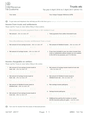 UK Trusts and Estates Tax Form