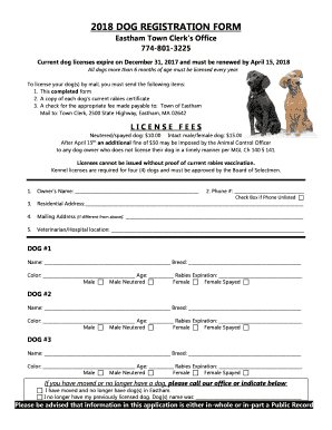 2018 Dog Registration Form