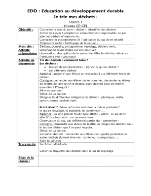 Éducation au Développement Durable : Le tri des déchets