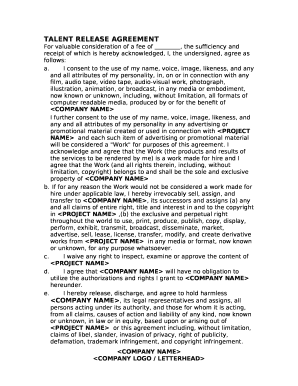 Talent Release Agreement