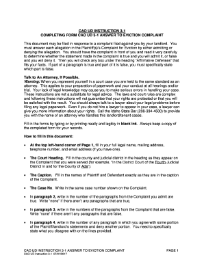 Idaho Answer to Eviction Complaint Form