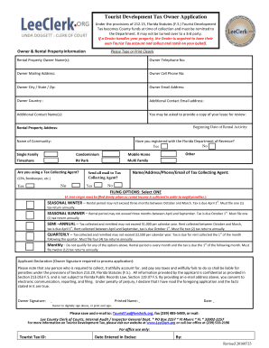Florida Tourist Development Tax Owner Application