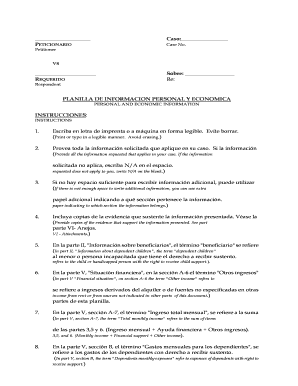 Personal and Economic Information Form