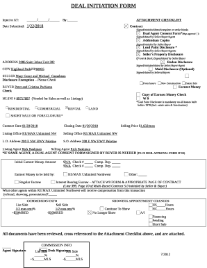 DEAL INITIATION FORM