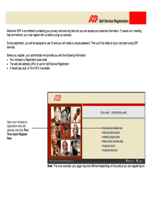 ADP Self Service Registration Form