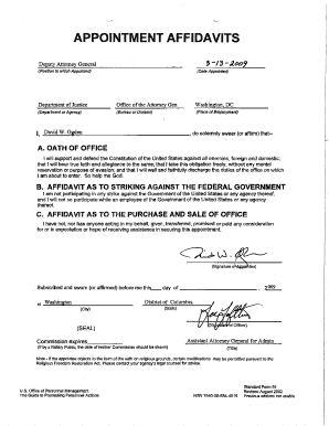 Appointment Affidavit Form