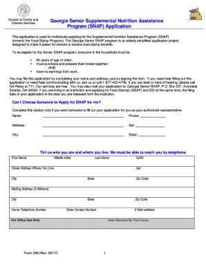 Georgia Senior SNAP Application