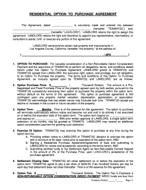 Residential Option to Purchase Agreement