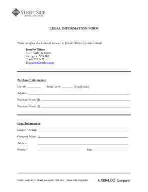 Legal Information Form