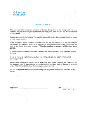 Sanitas Financial Policy Agreement