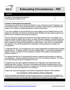 Extenuating Circumstances Form R30