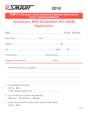 Americans With Disabilities Act (ADA) Application