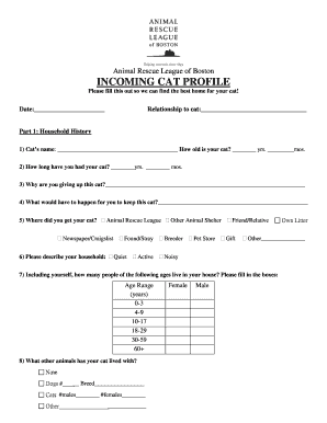 Cat Adoption Profile Form