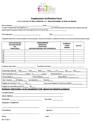 Employment Verification Form