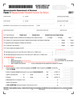 Massachusetts Resident Income Tax Return