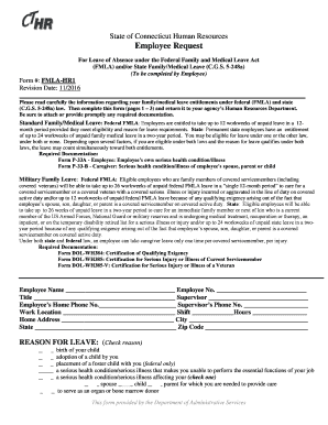 Connecticut FMLA Leave Request Form