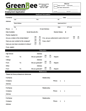 Employment Application Form