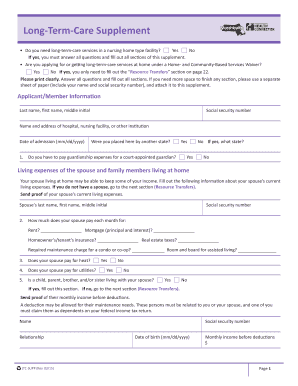 Long-Term Care Supplement Form