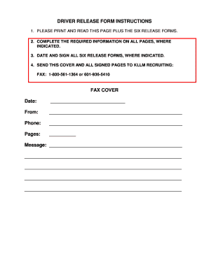 Driver Release Form
