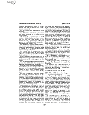 IRS Form W-7A Application for Taxpayer Identification Number for Pending Adoptions