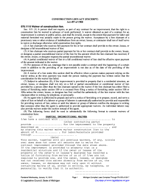Michigan Construction Lien Waiver Forms
