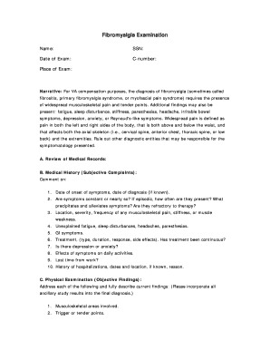 Fibromyalgia Examination Form