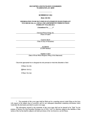 Schedule 13G Filing Form