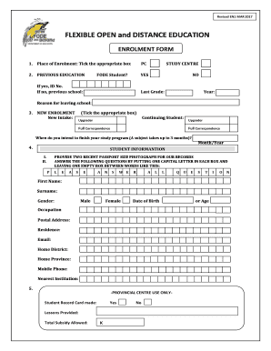 Flexible Open and Distance Education Enrolment Form