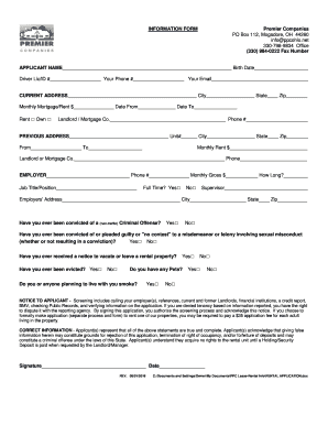 Rental Application Form
