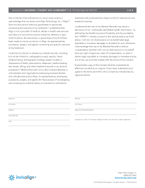 Invisalign Informed Consent and Agreement