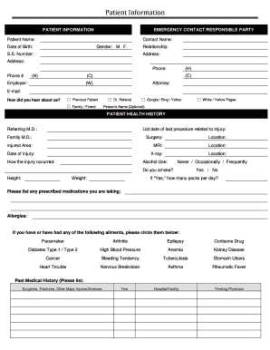 Patient Information and Financial Policy Form