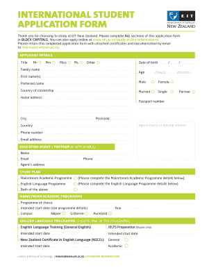 International Student Application Form