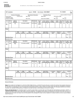Smith & Noble Installation Waiver and Release Form