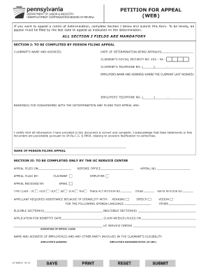 Pennsylvania Unemployment Compensation Appeal Form
