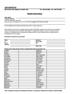 Resale Information Certificate
