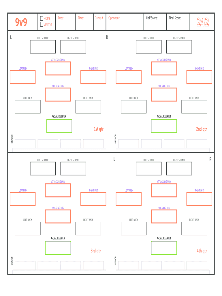 9v9 Soccer Lineup Template Fill Online Printable Fillable Blank 