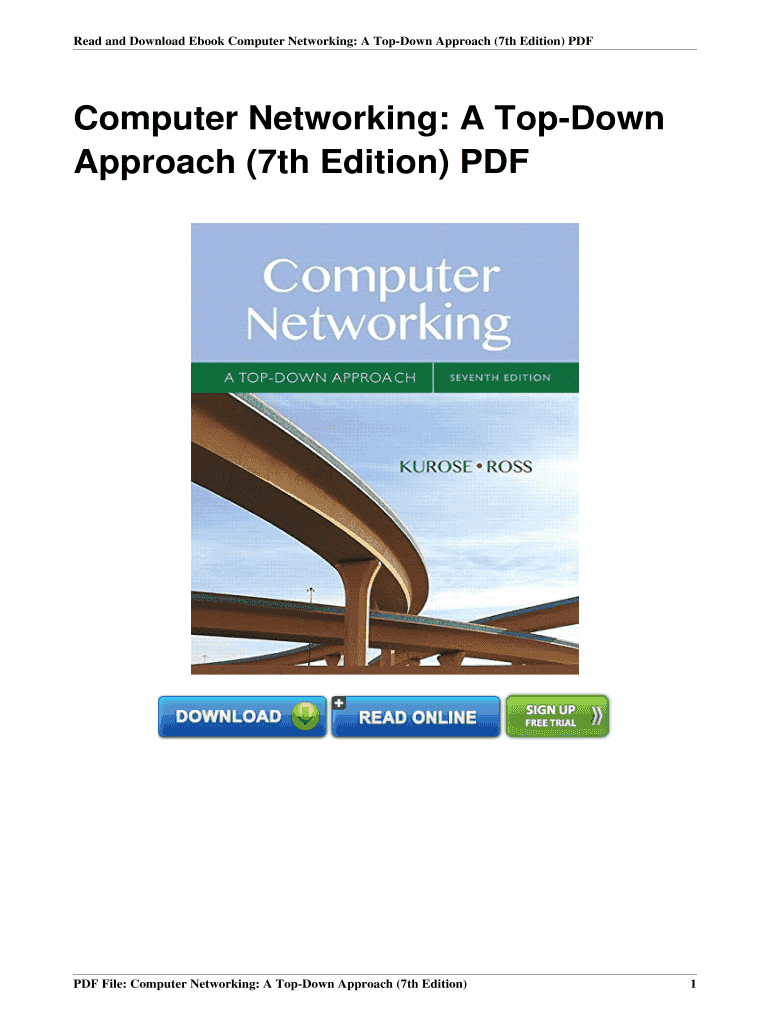 Computer Networking A Top Down Approach 7th Global Edition Pdf - Fill