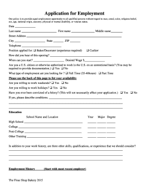 Employment Application Form