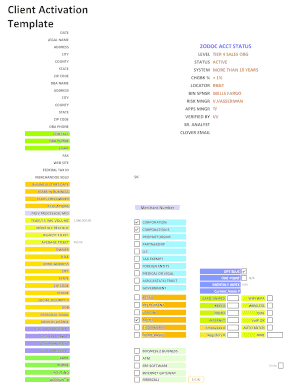 Client Activation Form Template