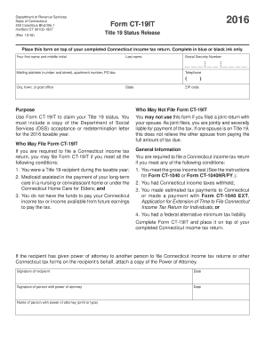 Connecticut Title 19 Status Release Form