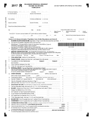 Delaware Individual Resident Income Tax Return