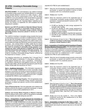 NC-478G Renewable Energy Tax Credit Form