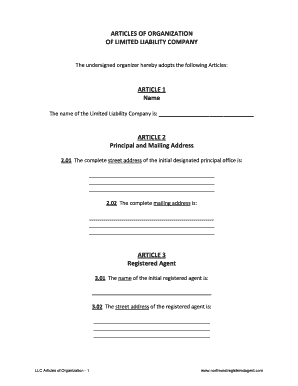 LLC Articles of Organization