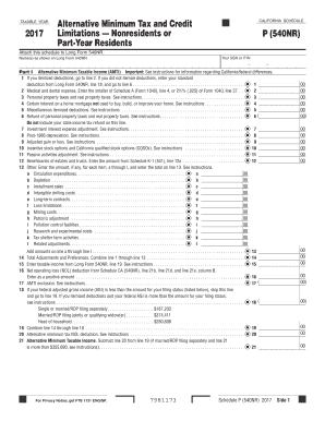 California Schedule P 540NR