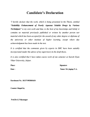 Candidate's Declaration Form