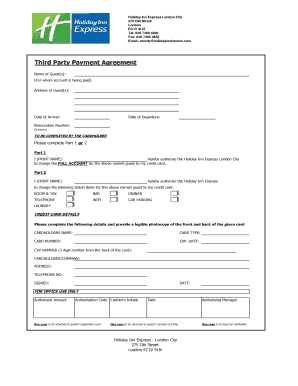 Holiday Inn Express Third Party Payment Agreement